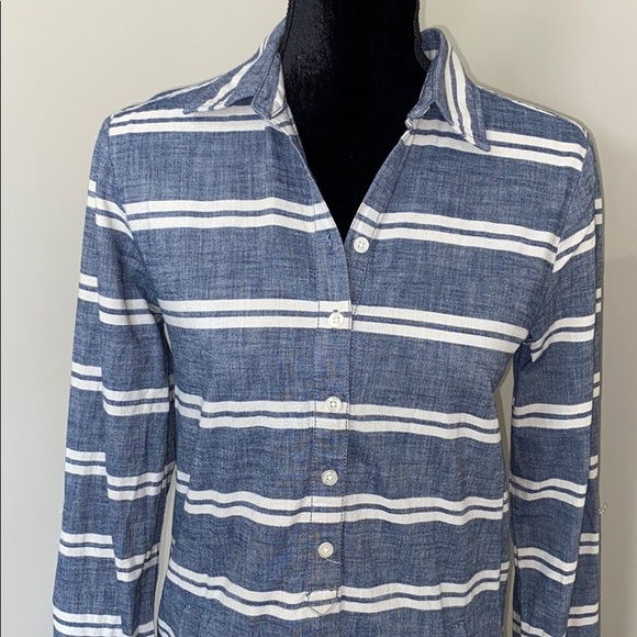 Loft Button Down Shirt Dress Size 0 - Picture 2 of 6